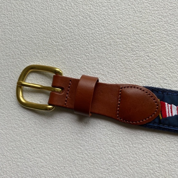 Blue and Red Patterned Belt with Nautical Flags 34” - Picture 2 of 9